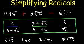 How To Simplify Radicals