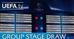 Full group stage draw: 2016/17 UEFA Champions League