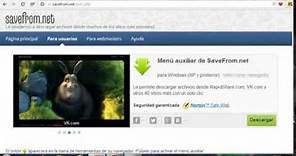 como descargar videos de youtube con saveFrom