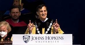 President Ronald J. Daniels speaks at Johns Hopkins University's 2022 Commencement