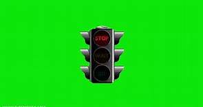Traffic signal light animation green screen video