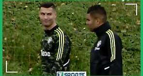 Cristiano Ronaldo y Casemiro se DIVIERTEN en el ENTRENAMIENTO del Manchester United