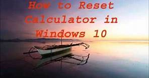 How to Reset Calculator in Windows 10
