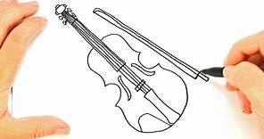 Como dibujar un Violin paso a paso | Dibujo fácil de Violin