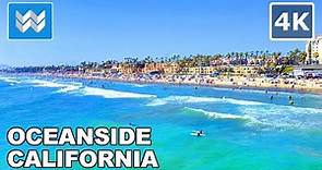 [4K] Oceanside Beach Pier in San Diego County, California USA - Walking Tour & Travel Guide 🎧
