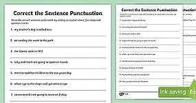 Correcting Sentence Punctuation and Capitalization Differentiated Activity for 3rd-5th Grade