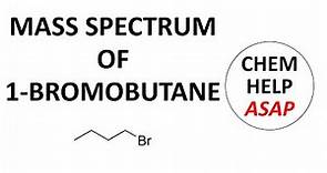 mass spectrum & fragmentation of 1-bromobutane