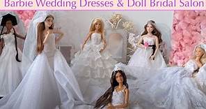 BARBIE WEDDING DRESS BRIDAL GOWN REVIEW AND DOLL BRIDAL SALON DIORAMA