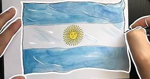 Cómo dibujar la bandera de Argentina | How to draw Argentina flag