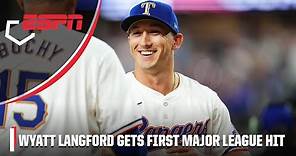 WYATT LANGFORD secures his first MAJOR LEAGUE HIT 💥 | ESPN MLB