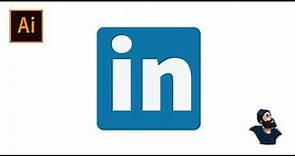 How to create The LinkedIn Logo in Adobe Illustrator | 40 second tutorial Adobe Illustrator | Logo