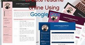 How to Create resume online Using Google Doc