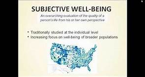Subjective Well Being Over the Lifespan