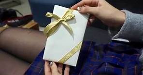 DIY 斜向緞帶禮盒綁法 ♥ 禮物包裝 ♥ 情人節 ♥ 聖誕節