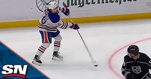 Yamamoto Fires the Puck Through Traffic To Put Oilers Up With 3:03 Remaining In Game 6