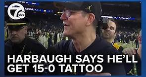 Jim Harbaugh says he's getting a tattoo celebrating Michigan's national championship
