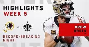 Drew Brees Highlights of His Record-Breaking Night!