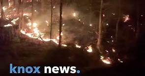 Nighttime footage captures Wears Valley fire along State Route 73