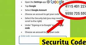 How to Get Google Account Securtiy Code | Google Security Verification Code