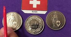 Moneda 2 Francos Suiza 1994,2007,2013 "Helvetica"