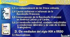 Las trece colonias, Revolución Francesa, revolución industrial y nacionalismo.