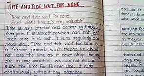 Essay on Time and Tide wait for none | write essay Time and Tide wait for none | Essay in English