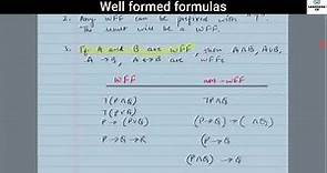 Well formed formulas || Discrete Mathematics