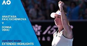 Anastasia Pavlyuchenkova v Donna Vekic Extended Highlights | Australian Open 2024 First Round