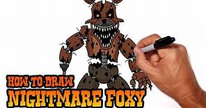 How to Draw Nightmare Foxy | Five Nights at Freddy's