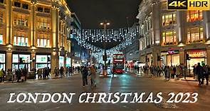 London's First Christmas Lights-on🎄2023 | London Oxford Street Christmas Lights Walk [4K HDR]