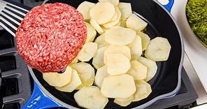Potatoes and Ground beef! It's so delicious that you want to cook it over and over again!