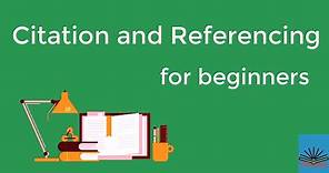 Citation and Referencing for beginners