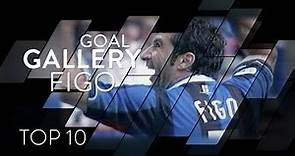 LUIS FIGO | INTER TOP 10 GOALS | Goal Gallery 🇵🇹🖤💙