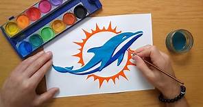 How to draw the Miami Dolphins logo - NFL