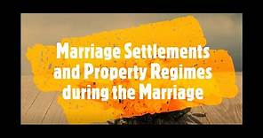 FAMILY CODE: Marriage Settlements and Property Relations during the Marriage