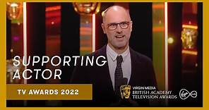 Jesse Armstrong collects Matthew Macfadyen's Supporting Actor | Virgin Media BAFTA TV Awards 2022