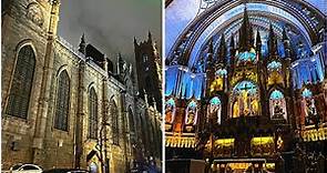Walking through Montreal’s Notre-Dame Basilica in December 2022