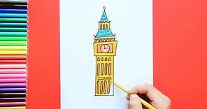 How to draw the Big Ben, London