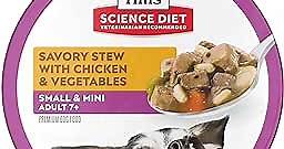 Hill's Science Diet Wet Dog Food, Adult 7+ For Senior Dogs, Small Paws For Small Breeds, Savory Stew Chicken & Vegetables, 3.5 oz. Cans, 12-Pack