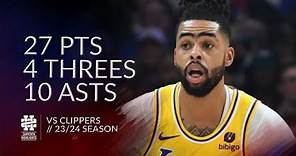 D'Angelo Russell 27 pts 4 threes 10 asts vs Clippers 23/24 season