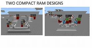Two Compact RAM designs: Minecraft Bedrock Tutorial