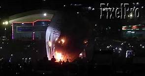Hot Air Balloon Burns and Blows into Crowd