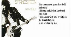 Bruce Springsteen Born to Run lyrics