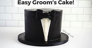 Groom's Wedding Cake! | Easy Tuxedo Cake | Chyna B Sweets