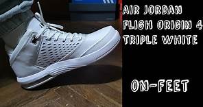 Air Jordan Flight Origin 4 Triple White on-feet | short showcase