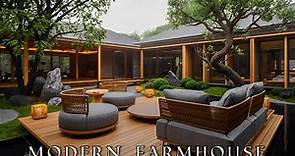 Modern-Style Farmhouse design with Beautiful Central Courtyard which Integrated to Social Areas