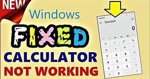 How to Fix Calculator not working In Windows 10 / 8 - All Calculator Issues fixed