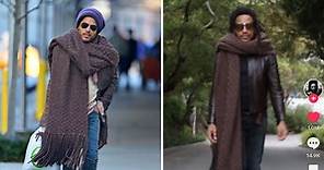 Lenny Kravitz wore his ridiculously huge scarf in debut TikTok