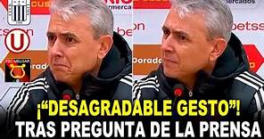 Entrenador de Sporting Cristal y su DESAGRADABLE GESTO tras pregunta de la prensa.