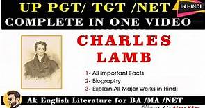 Charles Lamb | Charles Lamb for TGT PGT NET | Charles Lamb Works and Biography